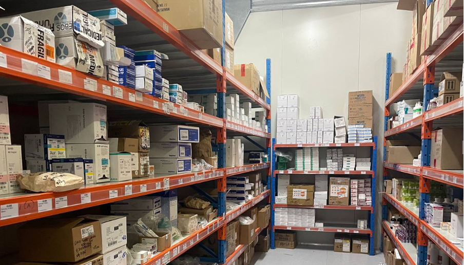 Rarotonga Medicines & Consumable Warehouse with the newly introduced shelving and labels created by mSupply.